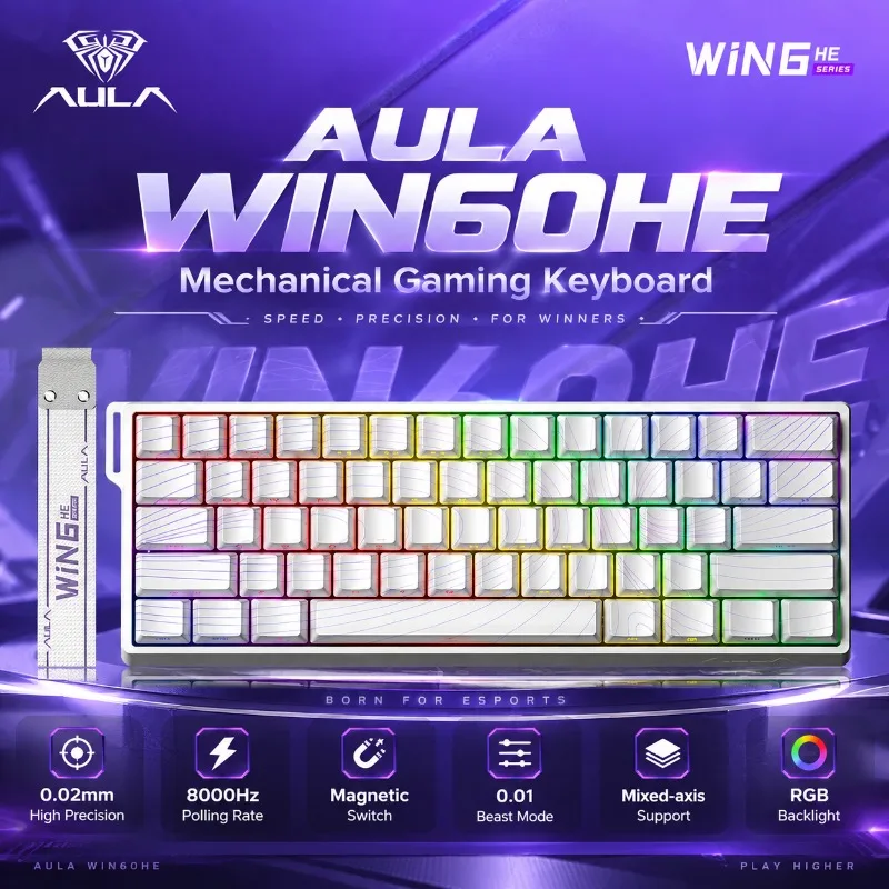 Hall Effect Magnetic Switch Keyboard - AULA WIN60HE Magnetic Switch Keyboard 60