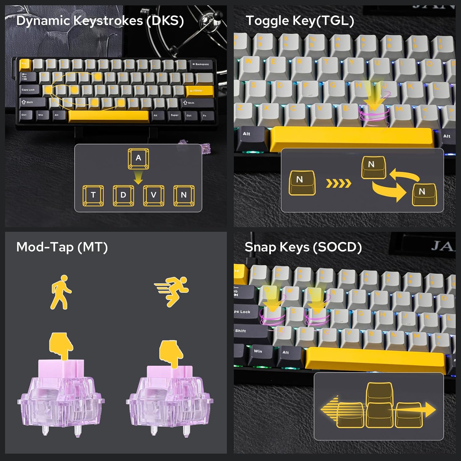 AULA WIN60 HE 60% Max Pro Magn - Hall Effect Magnetic Switch Keyboard 评论和价格