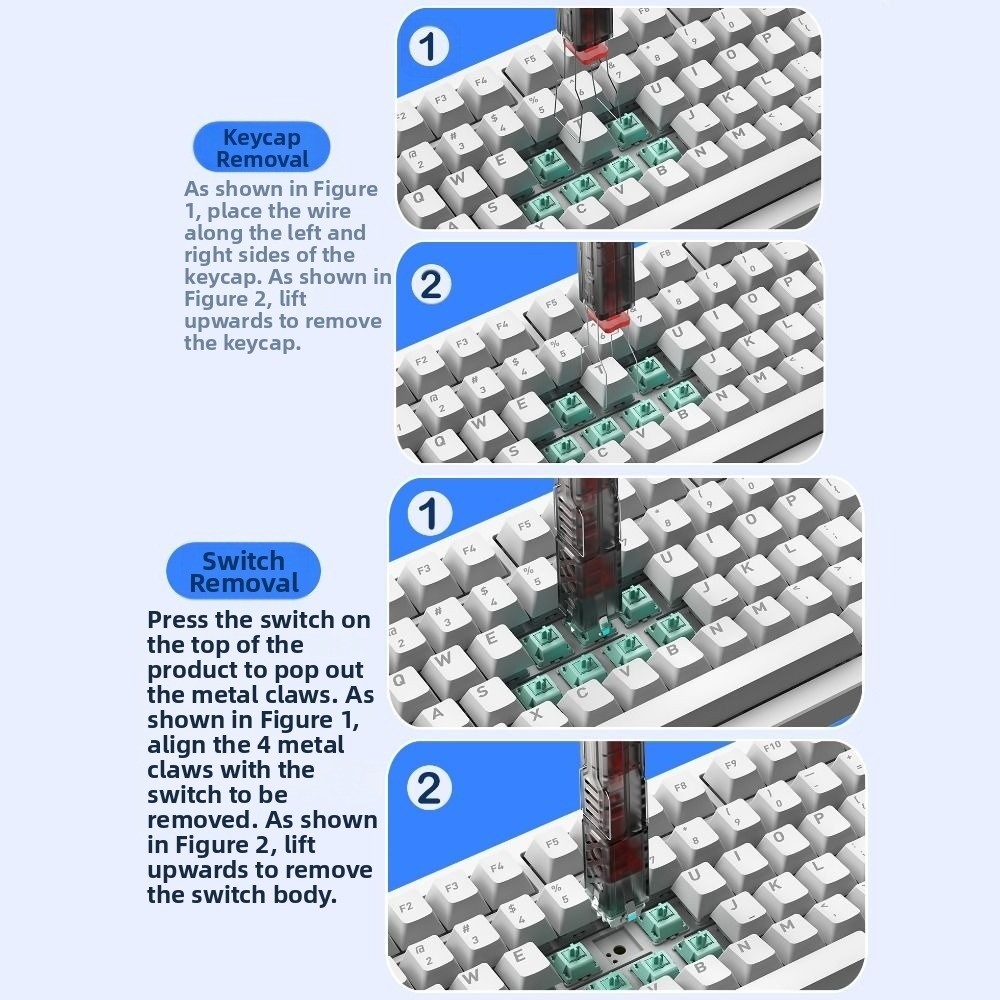 2 in 1 Keys Caps Puller DIY Fo - Switch Puller Keycap Puller Kit 评论和价格