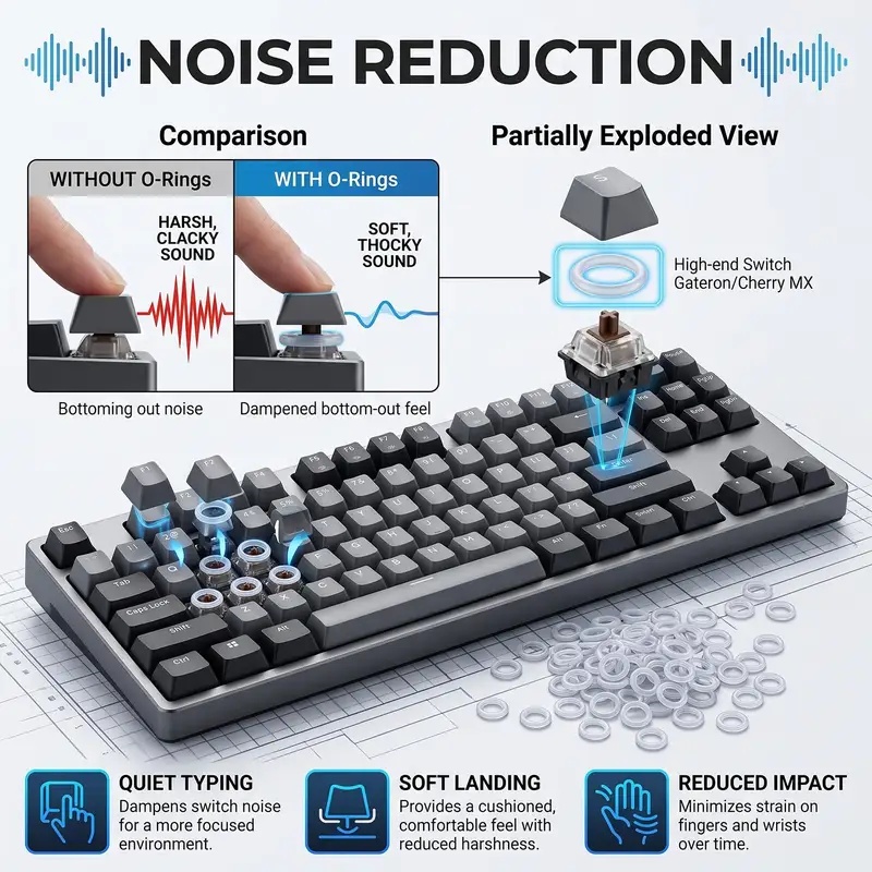 Keyboards Silent Ring Rubber O - Silent Switch Mechanical Keyboard 评论和价格